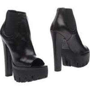 Versace Platform Peep Toe Ankle Bootie (WORN ONCE)